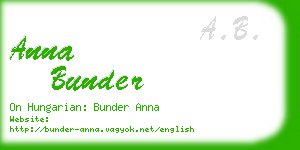 anna bunder business card